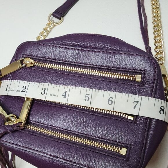 Rebecca Minkoff Moto 3 Zip Crossbody Bag Aubergine Purple Designer Bag - Picture 8 of 9